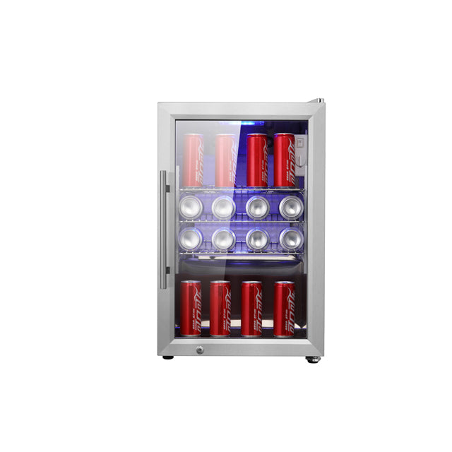 Mini-Kühlschrank mit Glastür (Edelstahl 304)