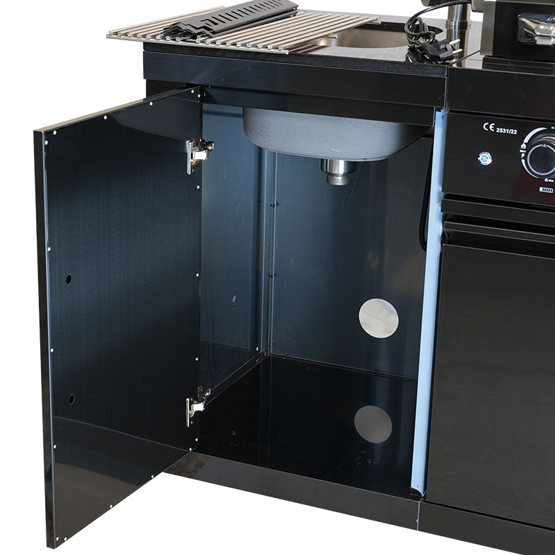 Complete buitenkeuken - spoelbak + kraan - BBQ gasgrill met zijbrander + koelkast
