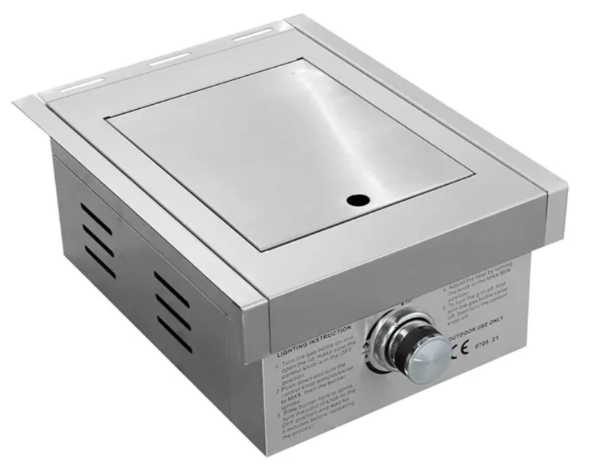 Einzelner konventioneller runder Gasbrenner - Eingebaut - Außenküche