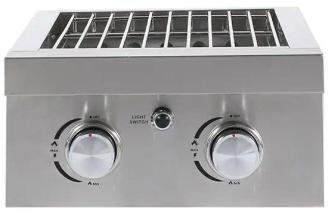 Doppelter konventioneller runder Gasbrenner - Eingebaut - Außenküche