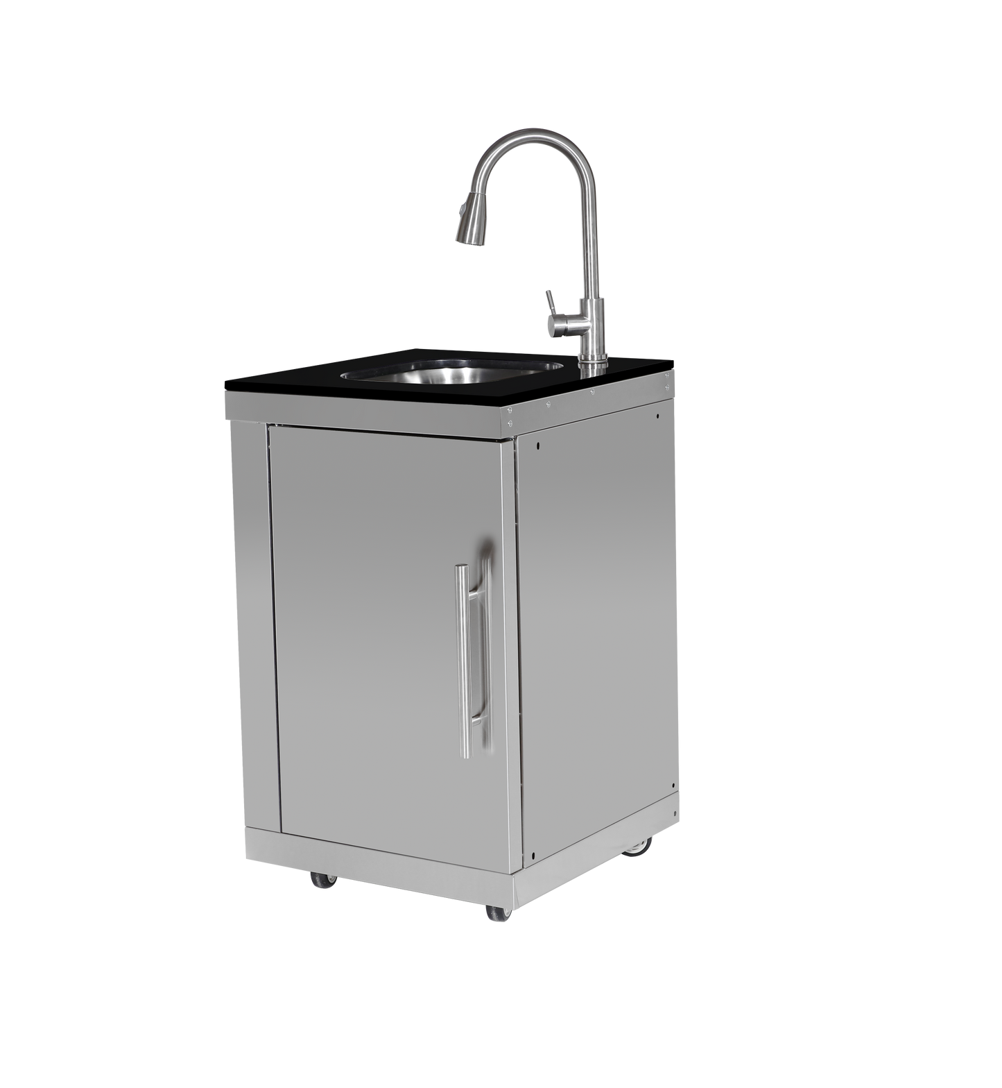 Einzeltürschrank + Spüle und Wasserhahn