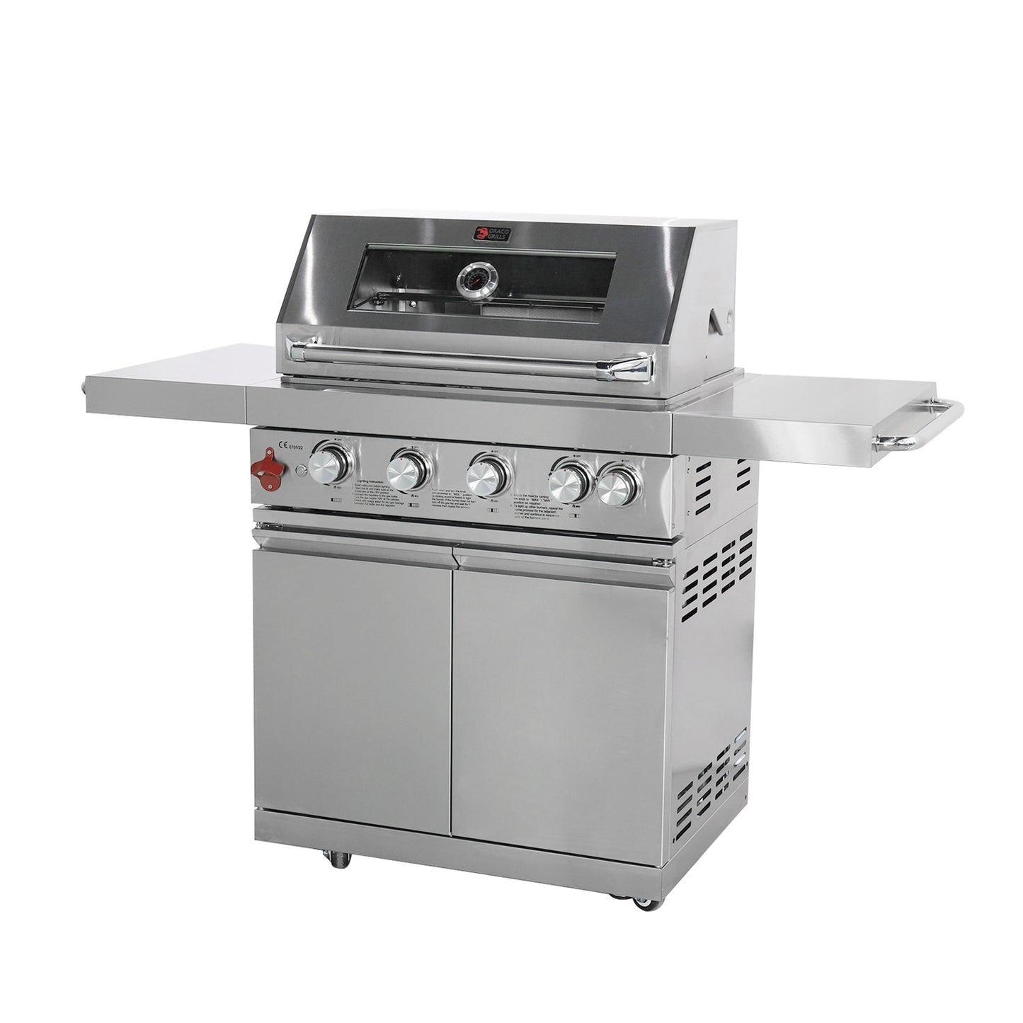 BBQ-Gasgrill – 4 Edelstahlbrenner + Keramik-Infrarot-Rückbrenner (freistehend)