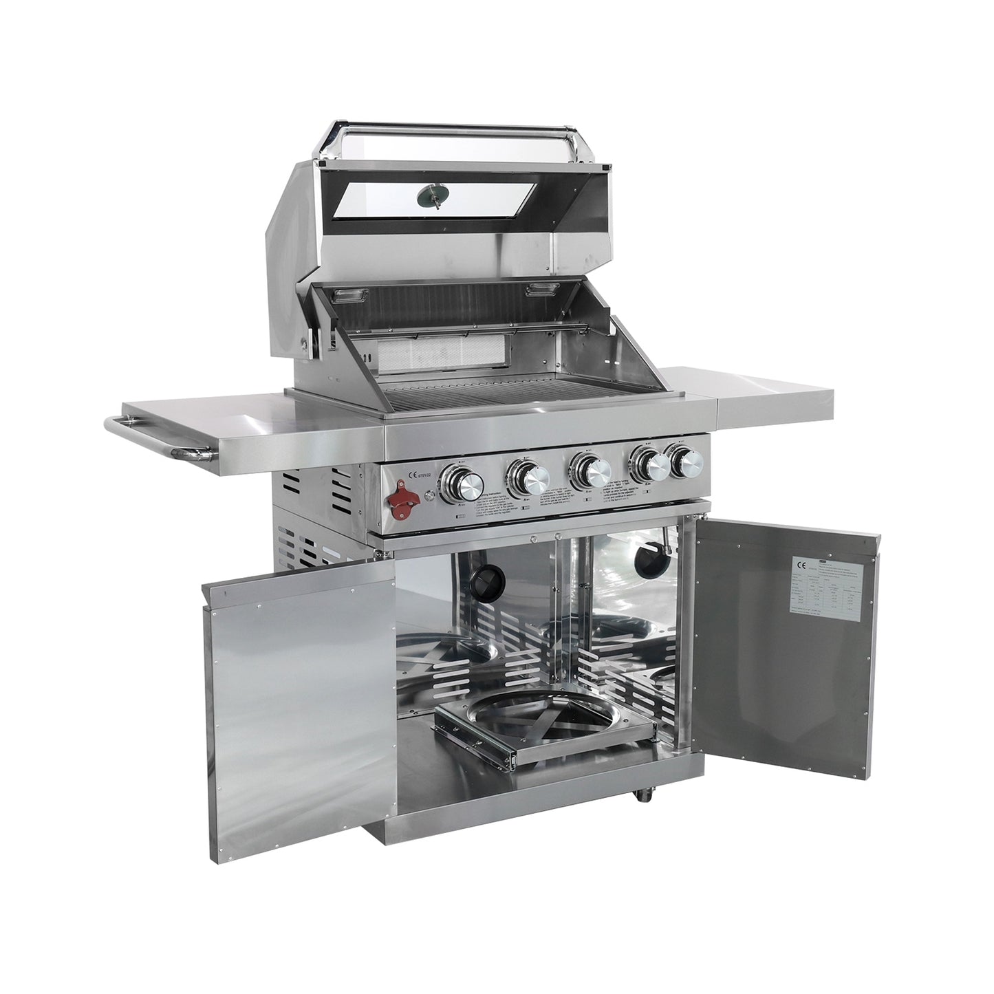 BBQ-Gasgrill – 4 Edelstahlbrenner + Keramik-Infrarot-Rückbrenner (freistehend)