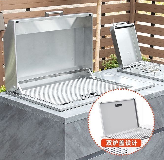 Gasgrill - Einbau - 4 Rohrbrenner - Bedienelemente seitlich - Außenküche