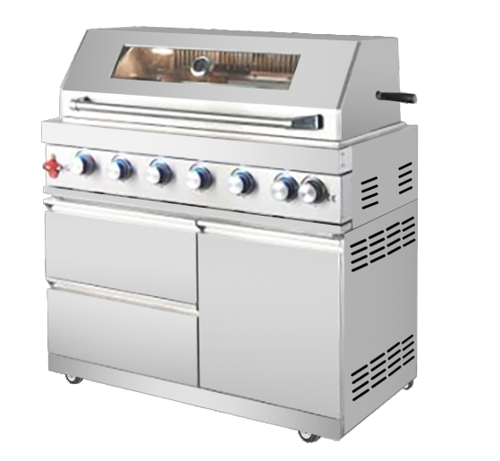 BBQ-Grill - 6 Edelstahlbrenner + Keramik-Infrarotbrenner (freistehend)