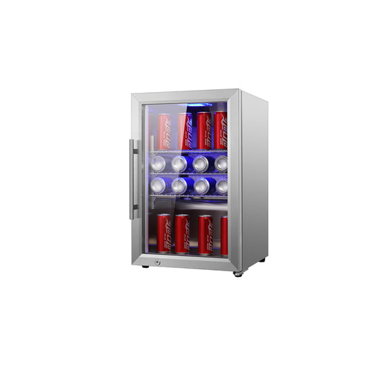 Mini-Kühlschrank mit Glastür (Edelstahl 304) 