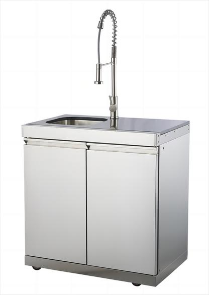 Doppeltürschrank + Spüle und Wasserhahn