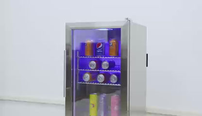 Mini-Kühlschrank mit Glastür (Edelstahl 304) 